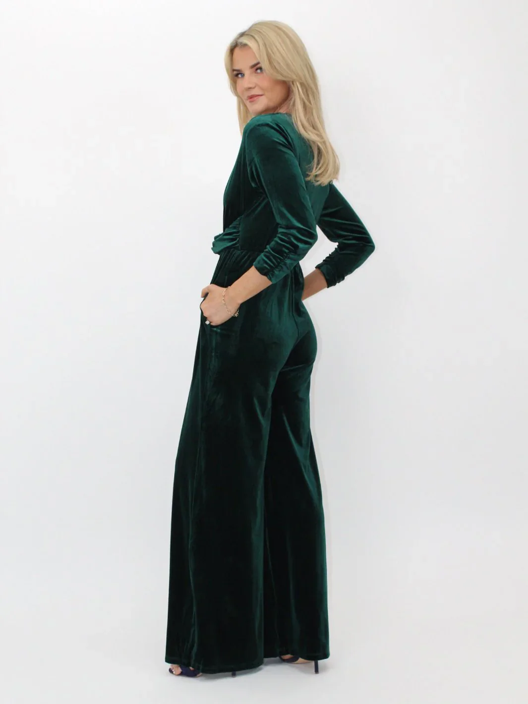 Sophia Velvet Jumpsuit (Green) - Image 6