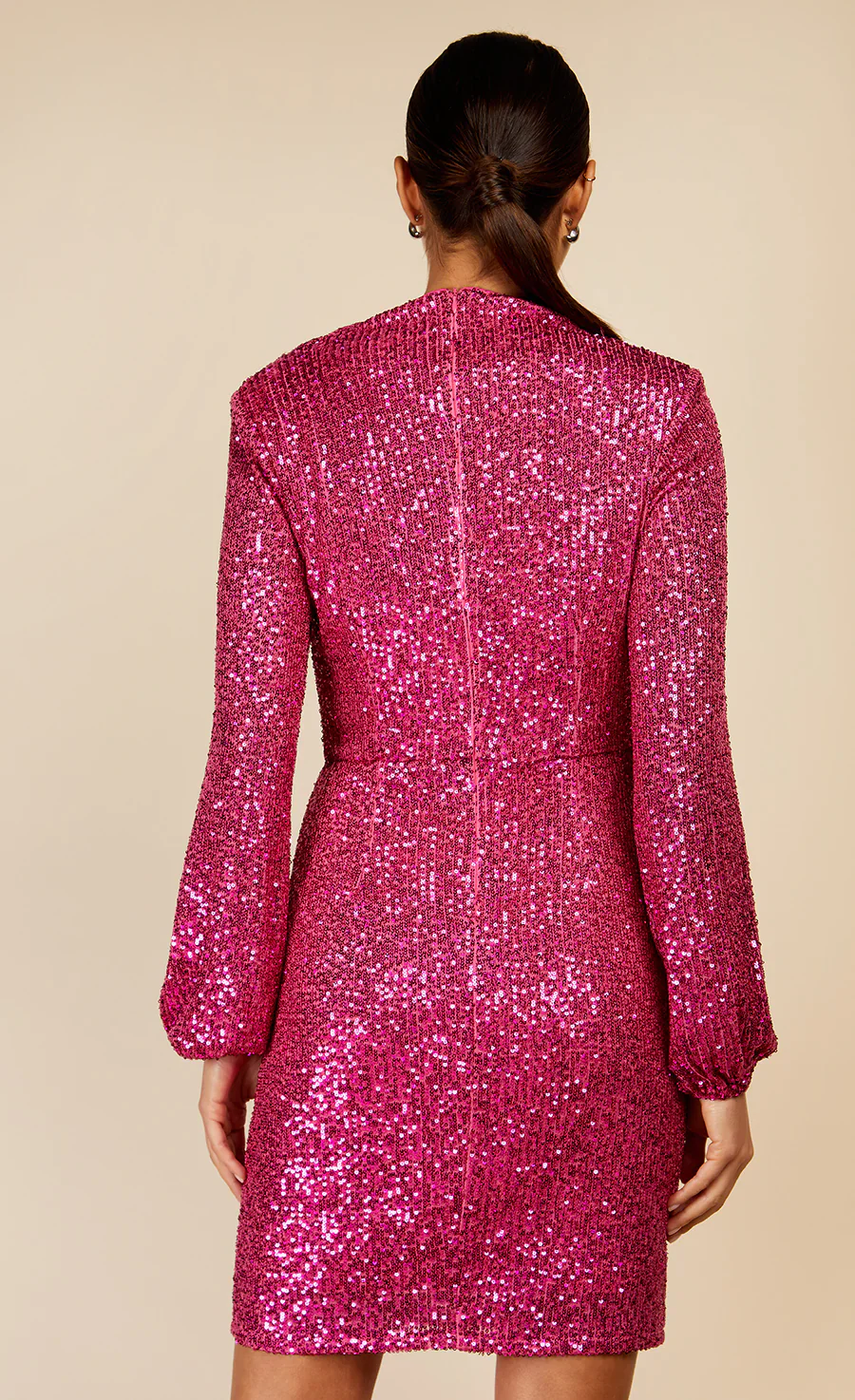 SOPHIE SEQUIN MINI DRESS (PINK)y - Image 4