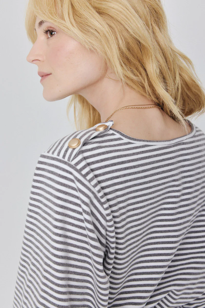 Stella Long Sleeve Top (Grey) - Image 4