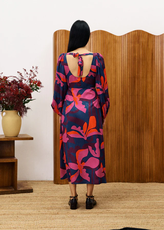 Stendhal Midi Dress (Geo Flowers) - Image 2