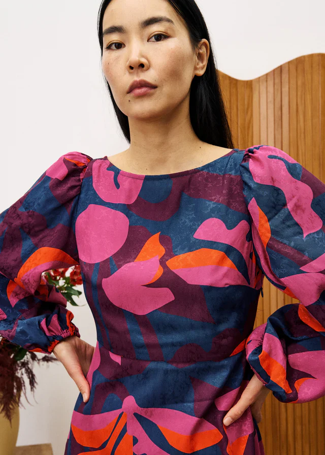 Stendhal Midi Dress (Geo Flowers) - Image 3