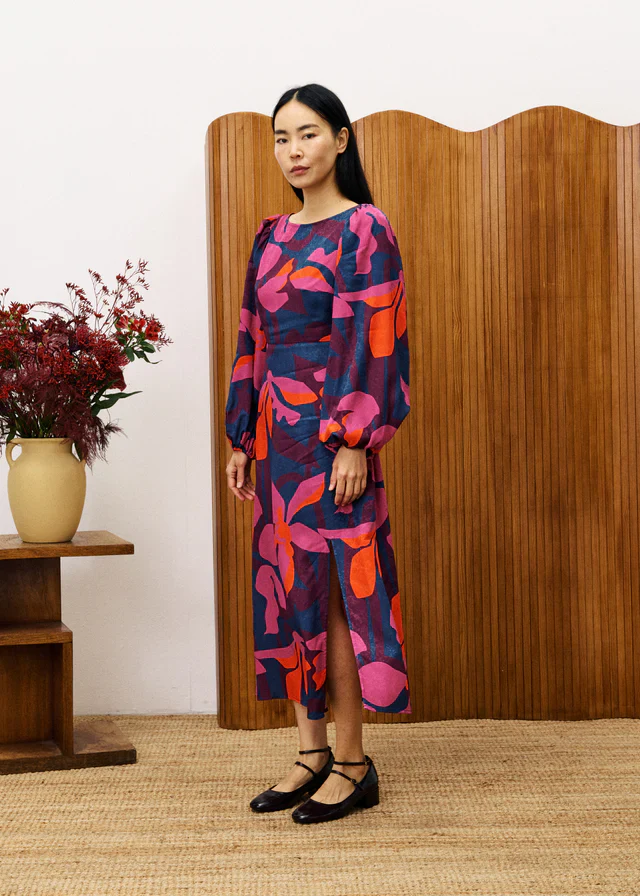 Stendhal Midi Dress (Geo Flowers) - Image 4