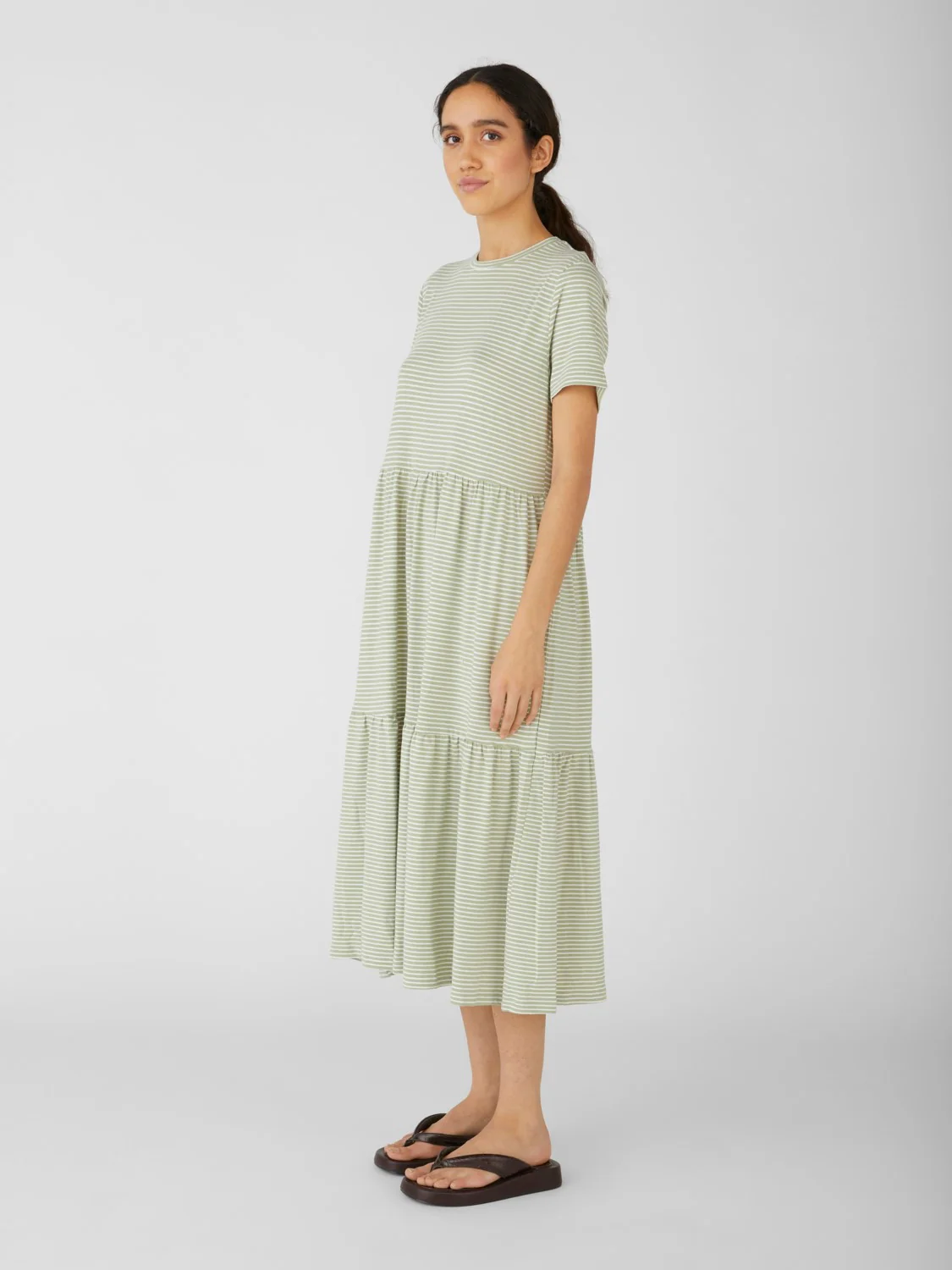 Stephanie Smock Dress (Seagrass/White) - Image 4