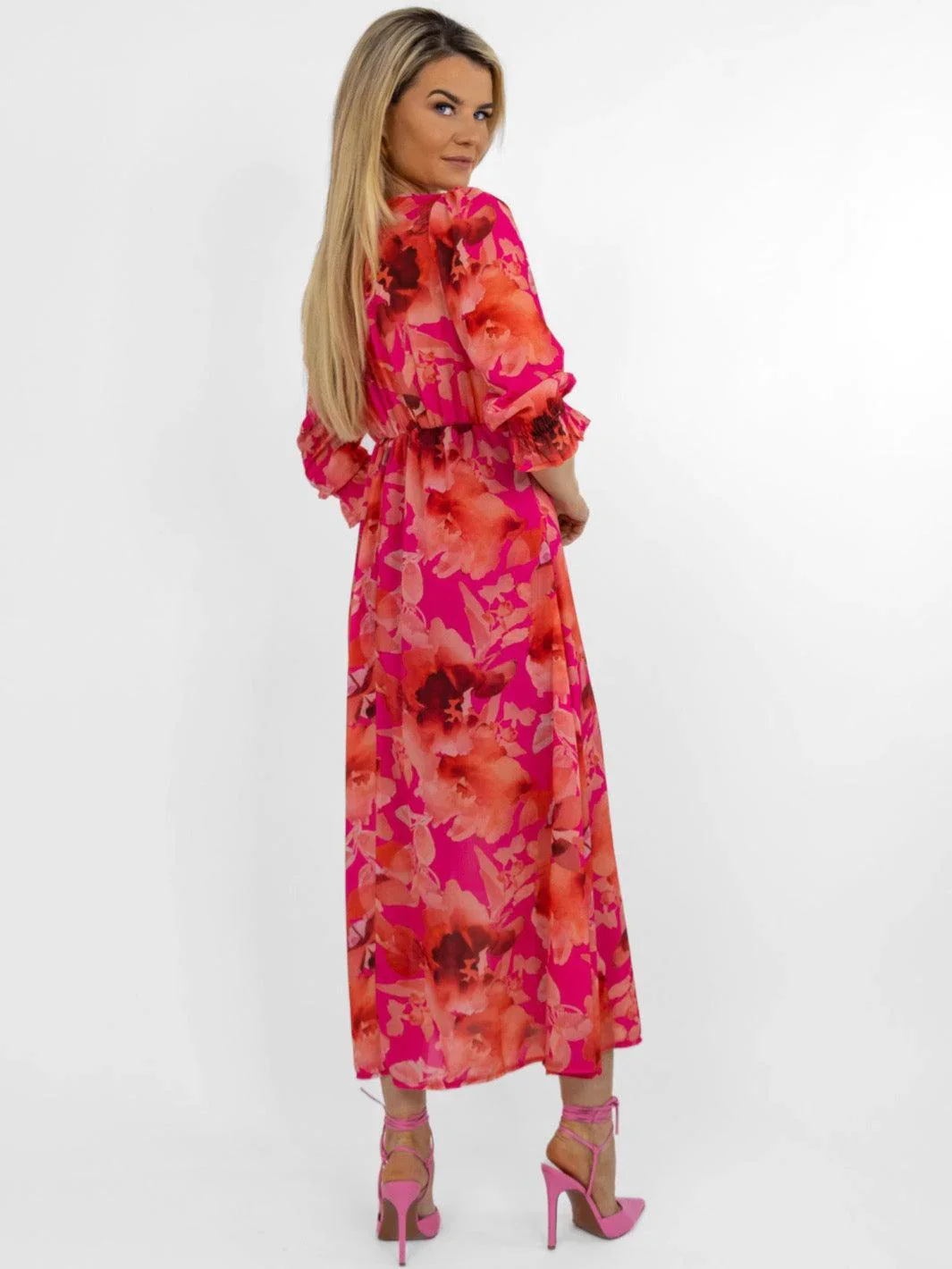 STREASA DRESS (PINK FLORAL PRINT) - Image 4