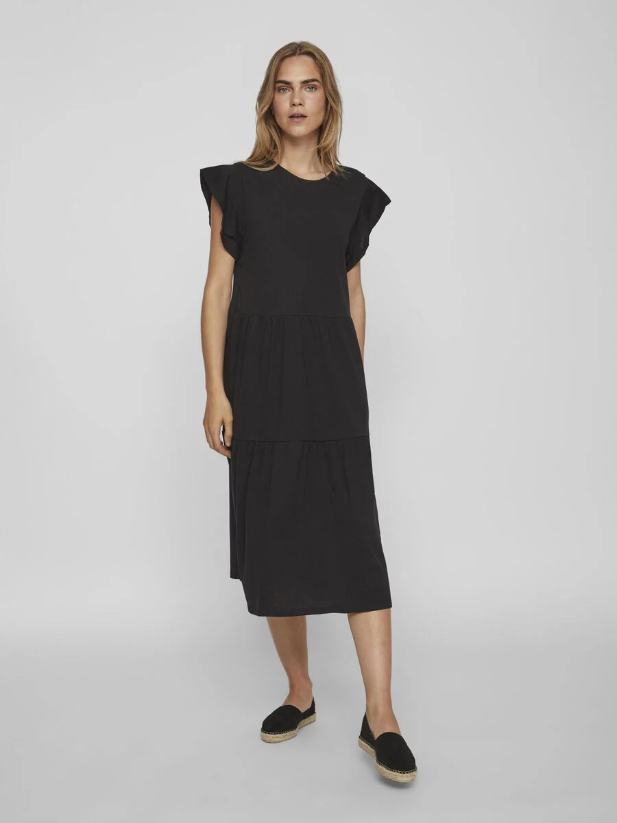 Summer Midi Dress (Black) - Image 2