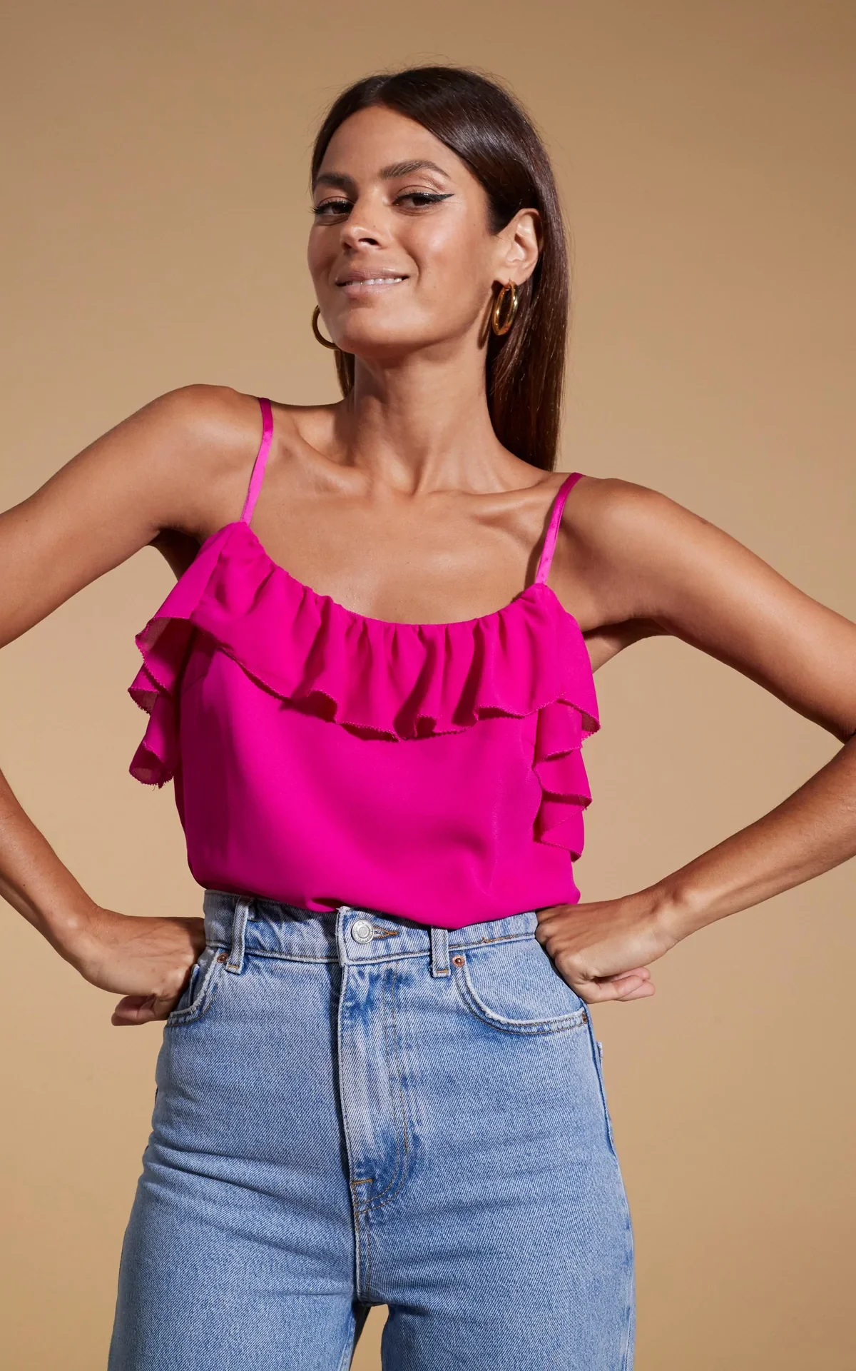 Susie Frill Cami Top (Magenta) - Image 2