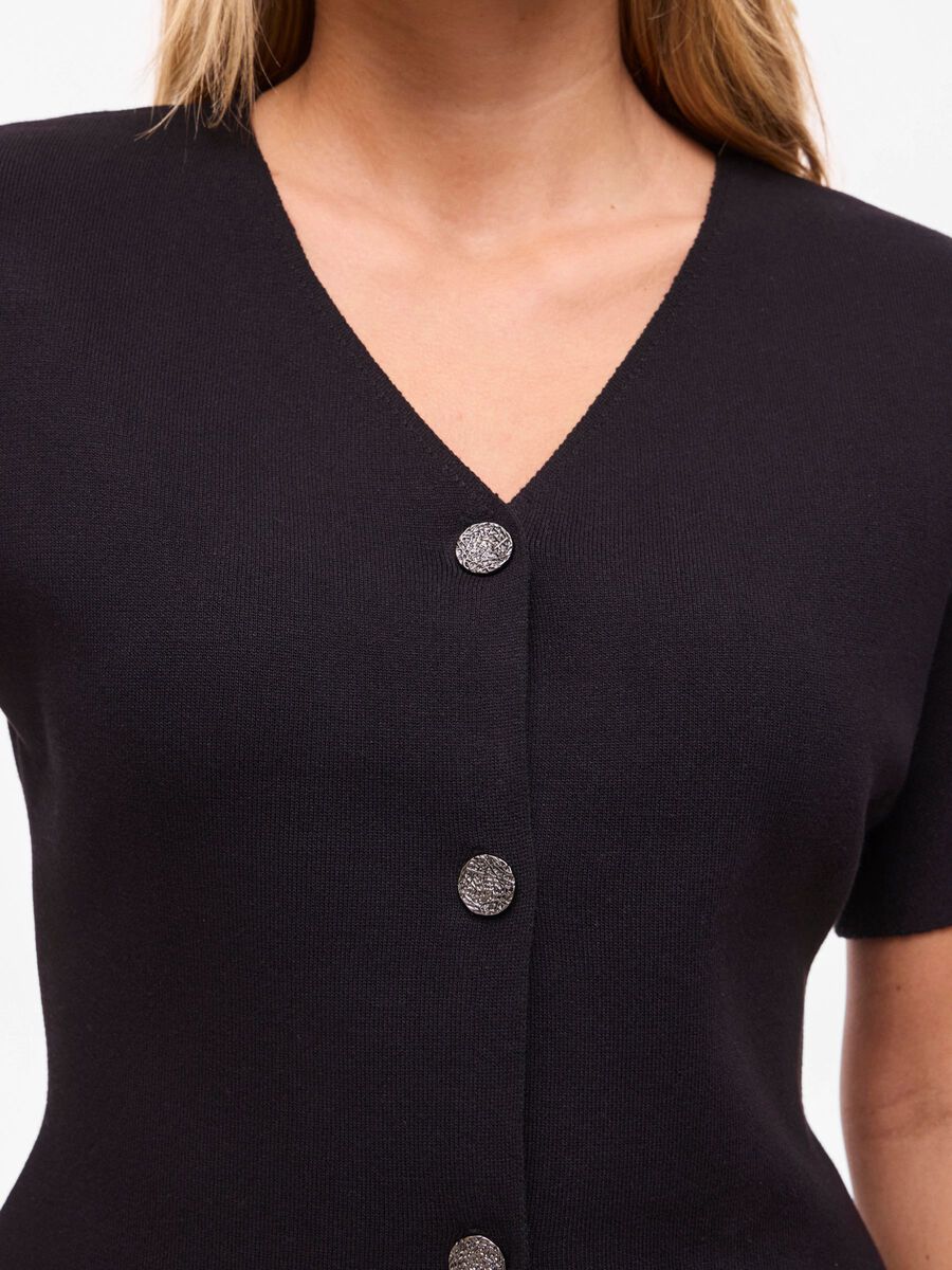 Sway Short Sleeve Knitted Cardigan (Black Beauty) - Image 4