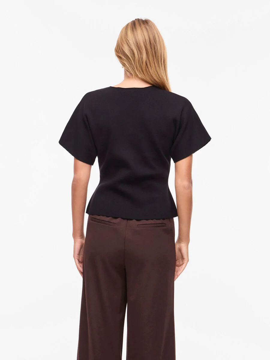 Sway Short Sleeve Knitted Cardigan (Black Beauty) - Image 5