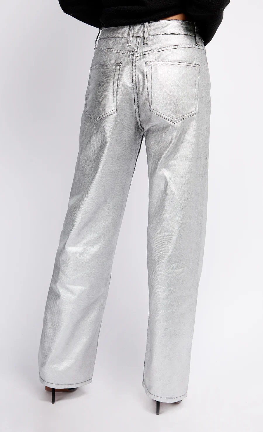 Sylvie Coated Trousers (Silver) - Image 7