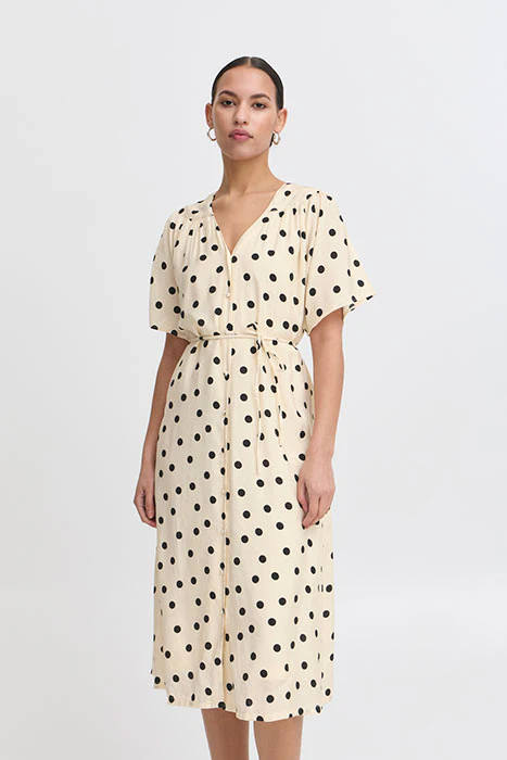 Tabita Short Sleeve Midi Dress (Birch Dot) - Image 3