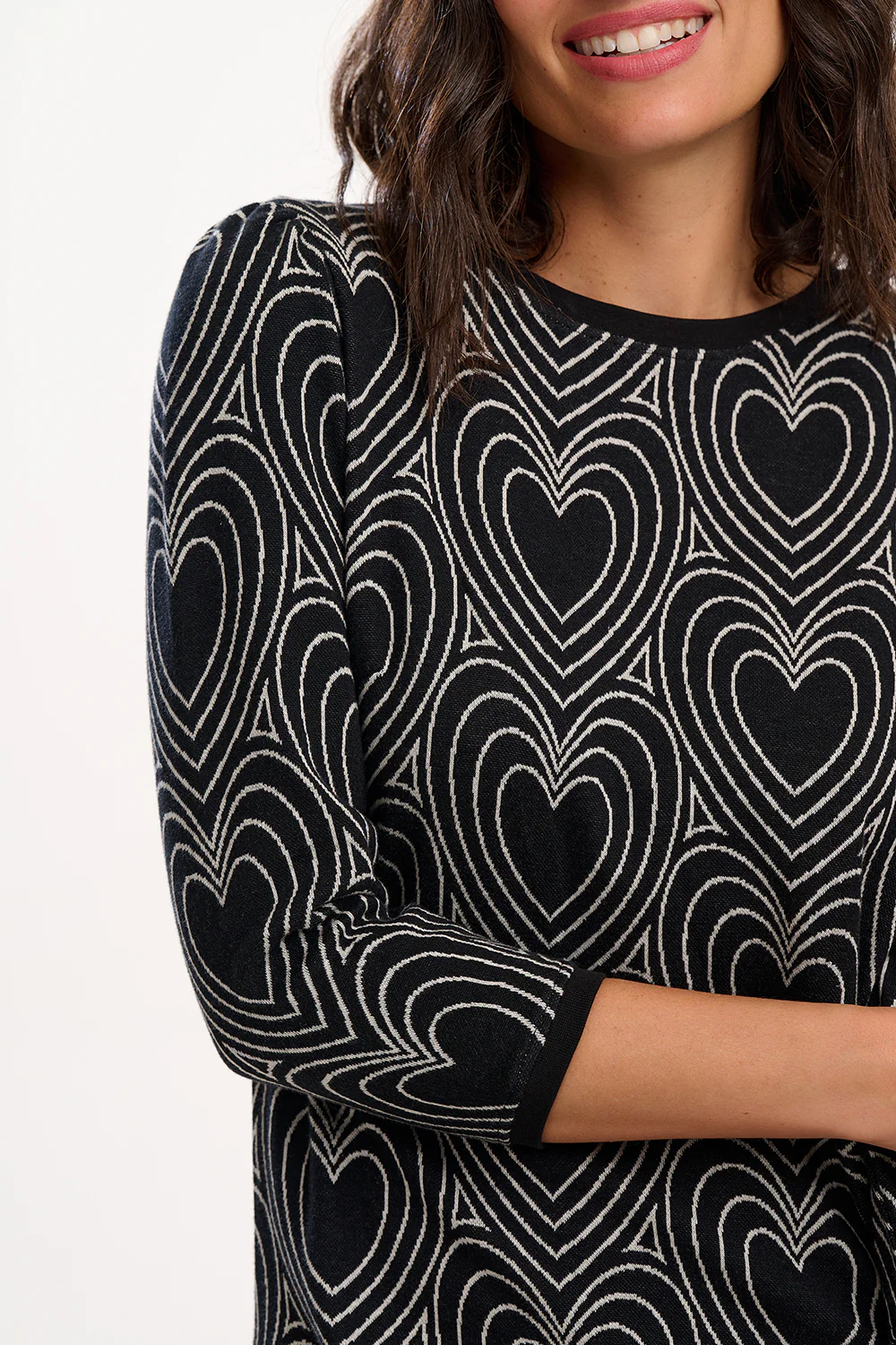 Tamara Jersey Mini Dress (Black/Off White) - Image 3