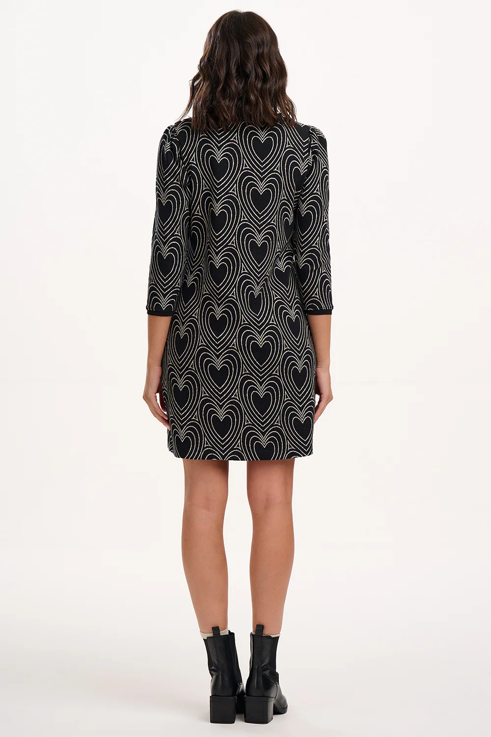 Tamara Jersey Mini Dress (Black/Off White) - Image 4