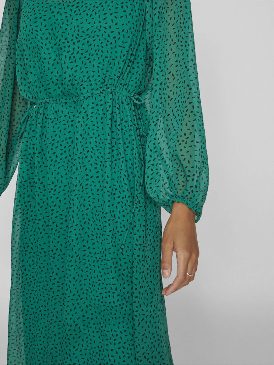 TANJA DOT MIDI DRESS (GREEN/BLACK DOT) - Image 4