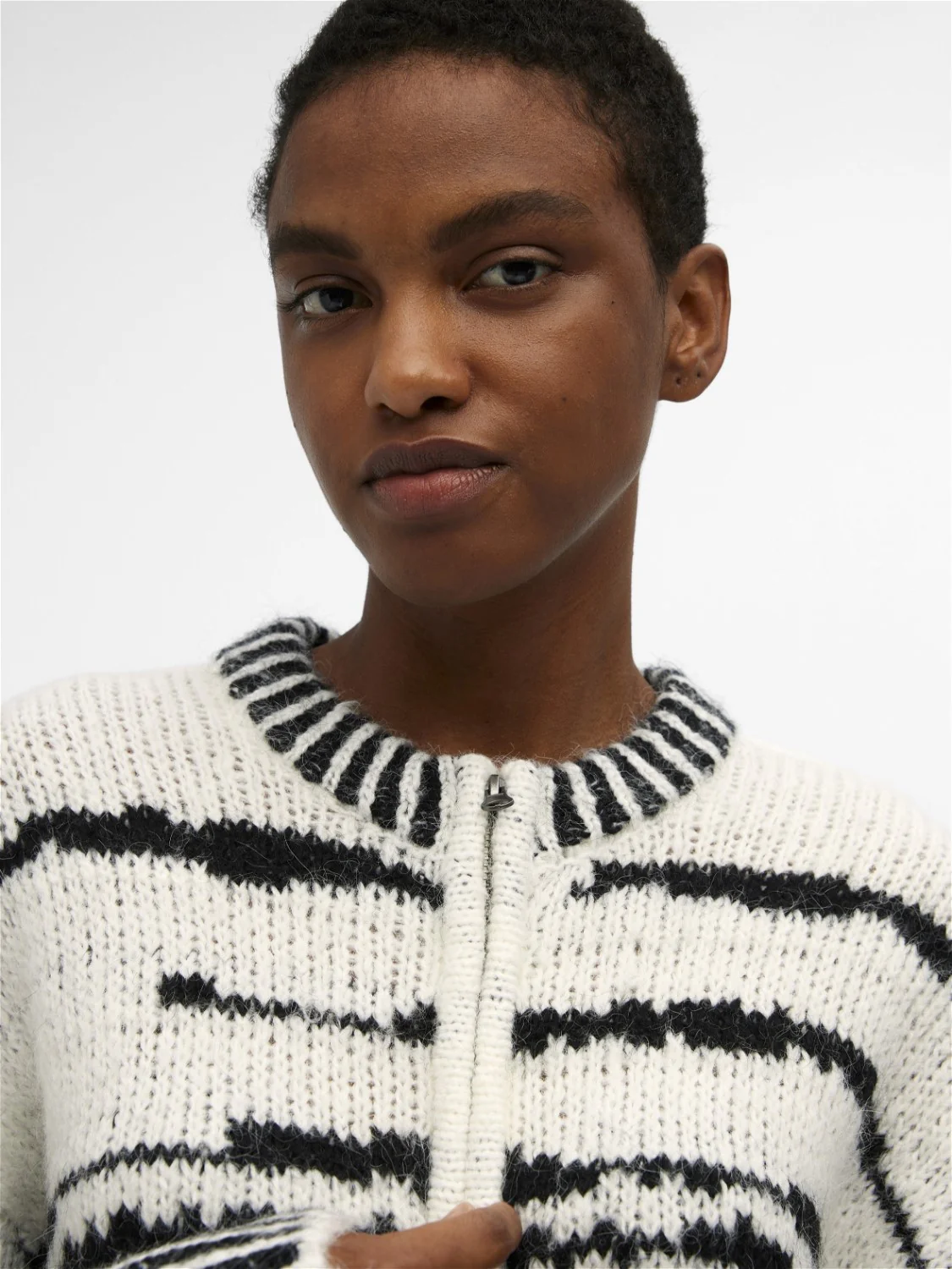 Tessa Knit Cardigan (Black/White) - Image 3