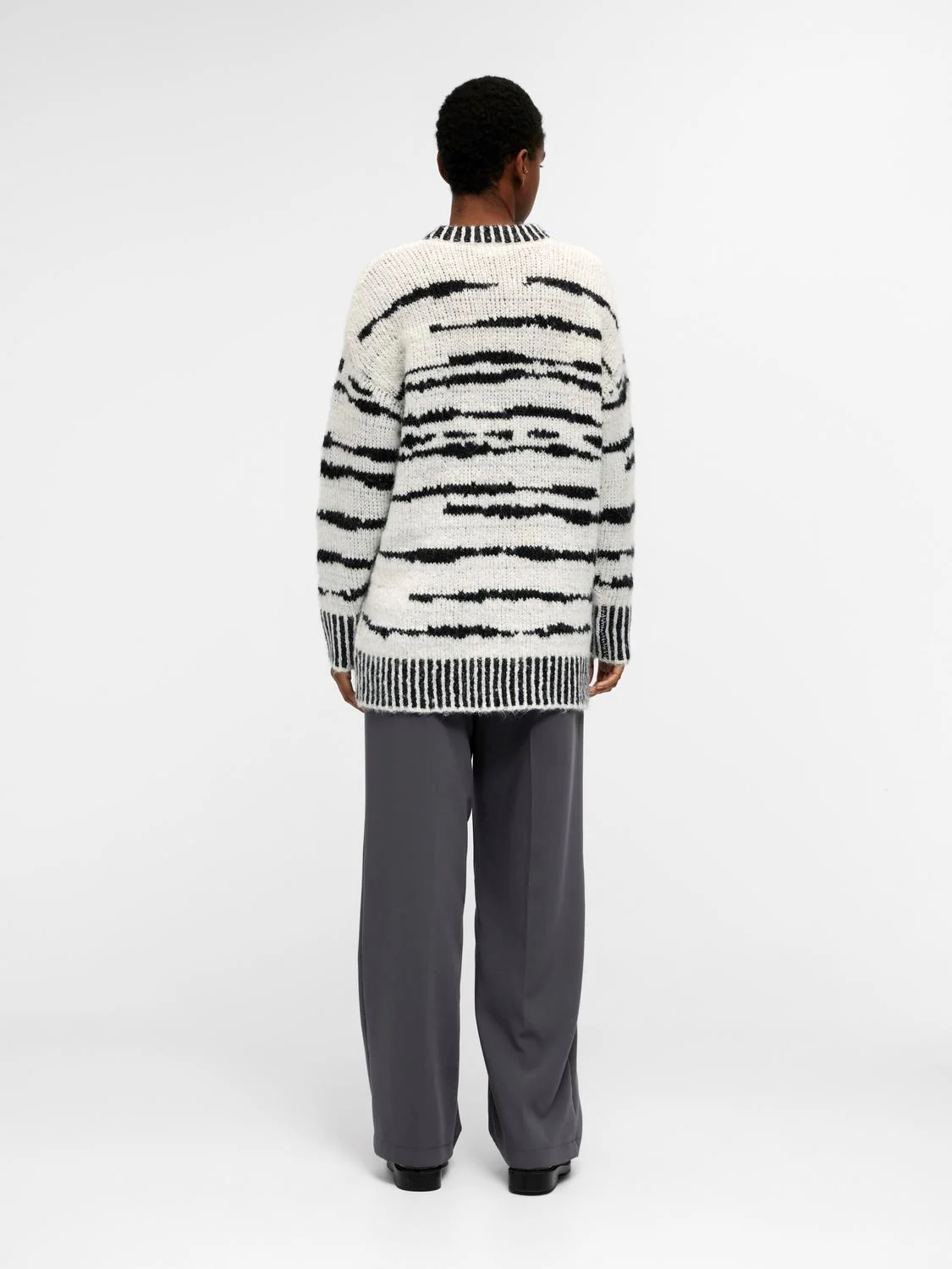 Tessa Knit Cardigan (Black/White) - Image 6