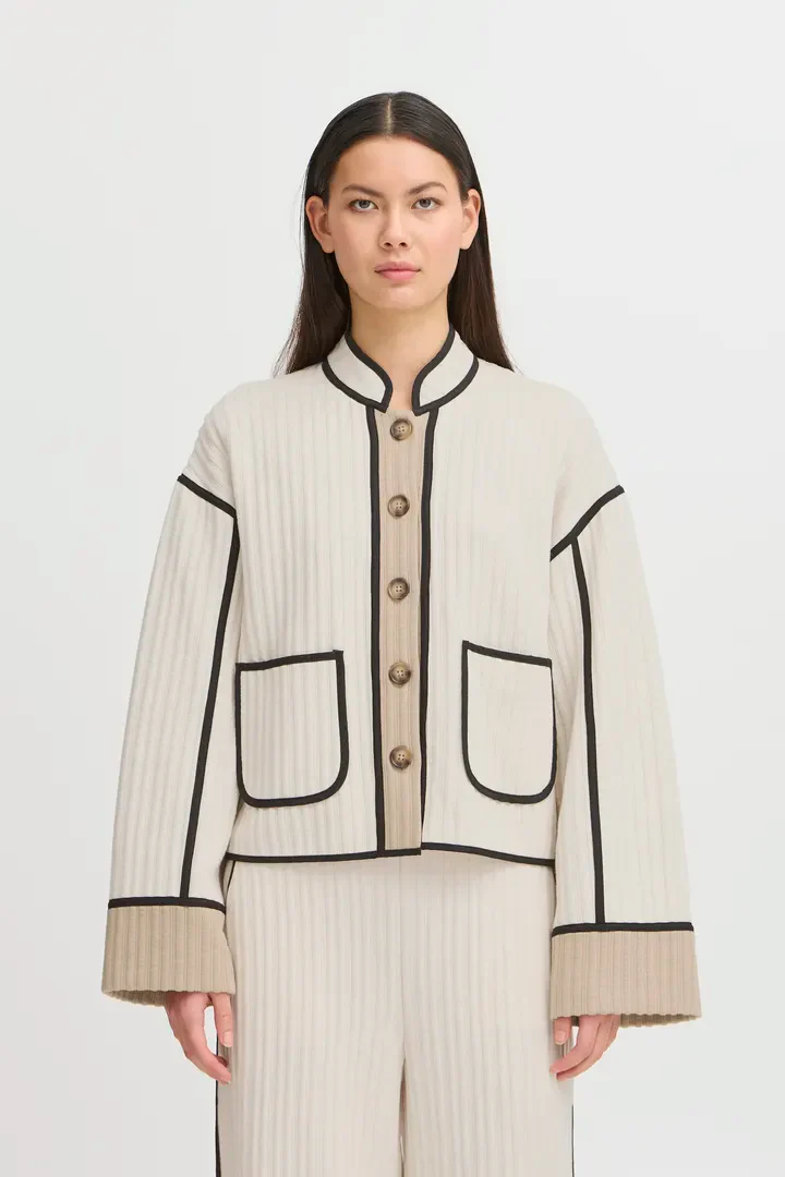 Tessa Quilted Cardigan (Almond Milk)