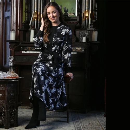Thalia Midi Dress Black - Image 2
