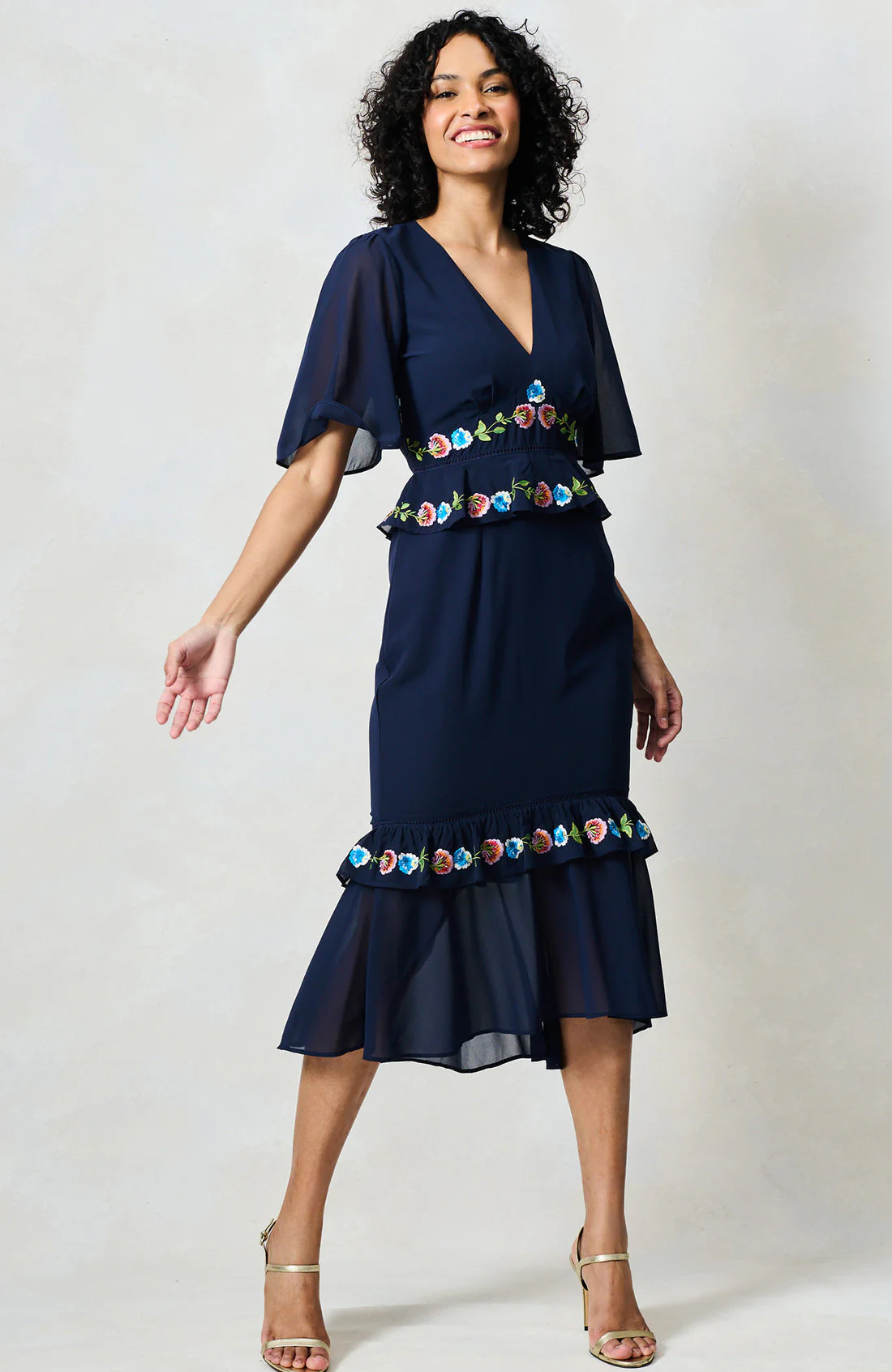 The Allegra Midi Dress (Navy) - Image 3
