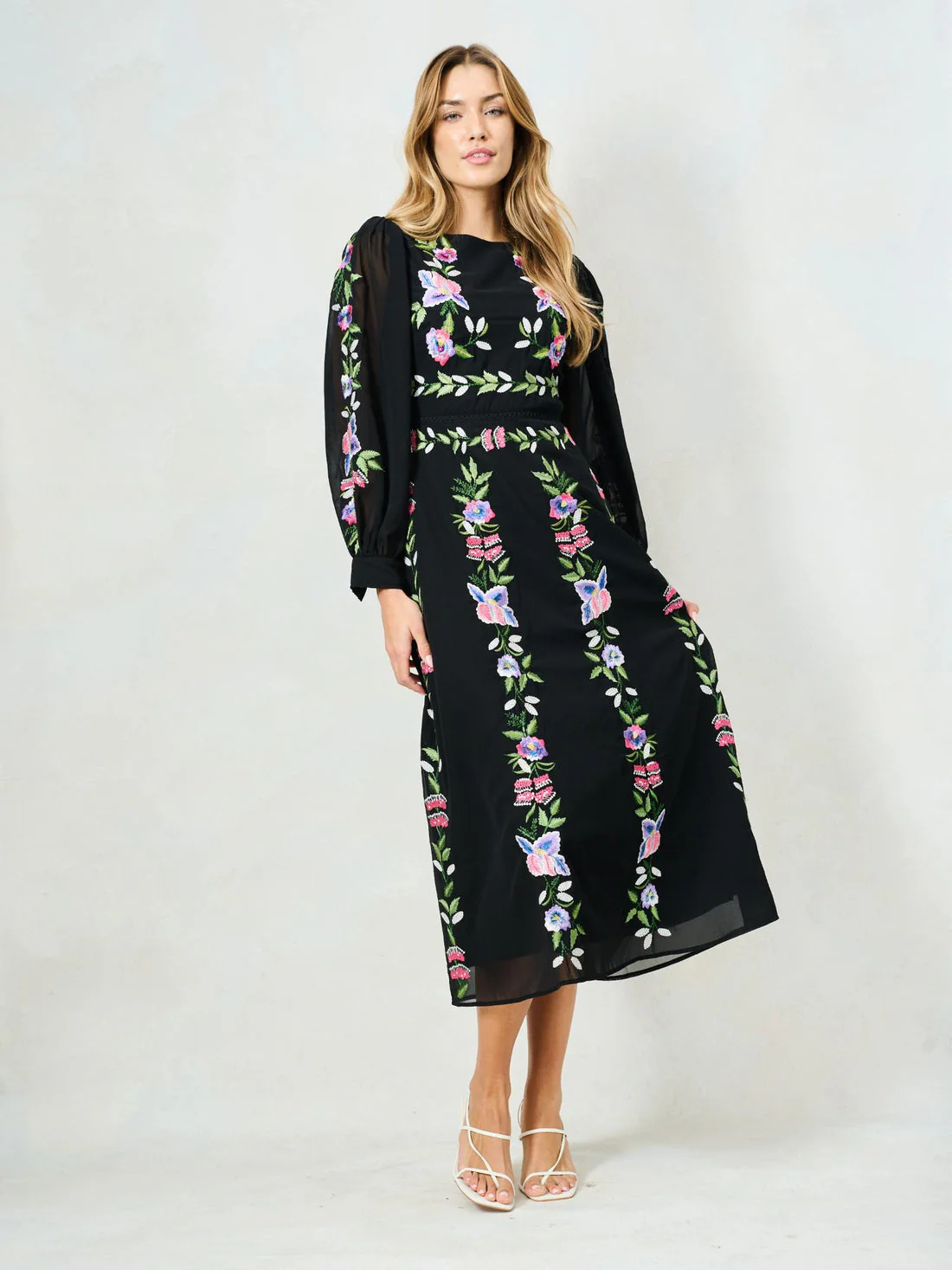 The Beth Midi Dress (Black) - Image 4