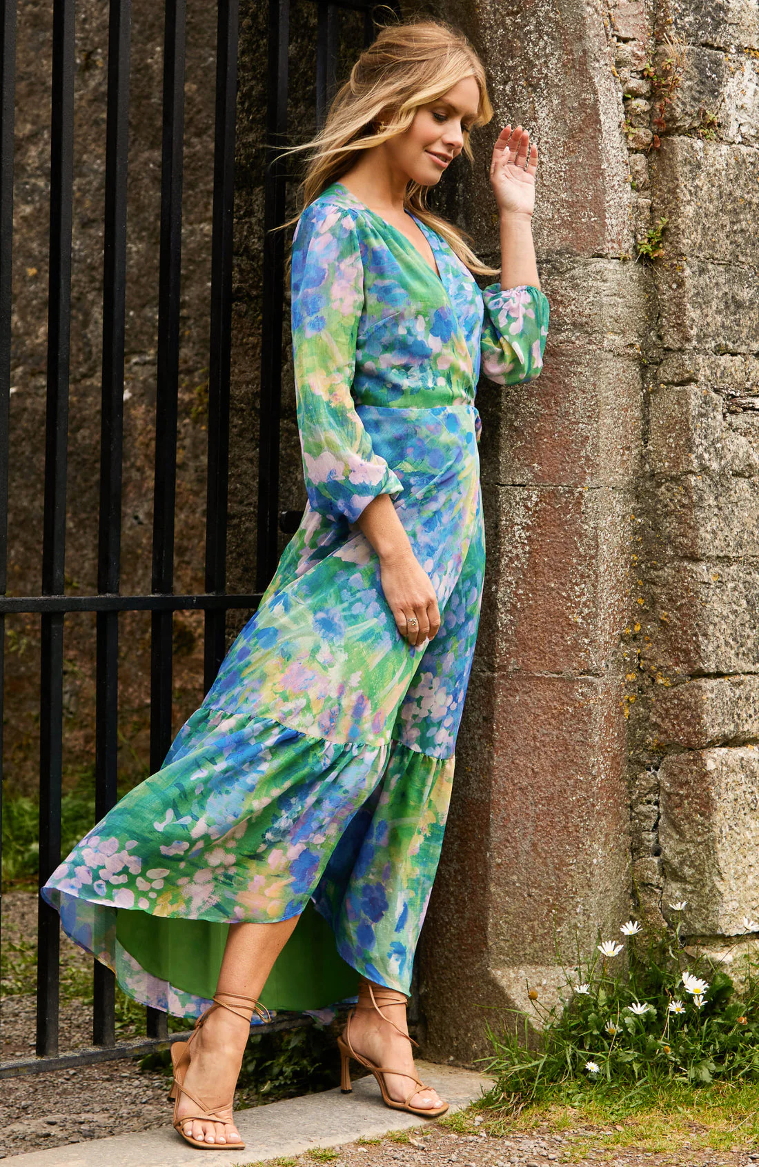 The Bluebell Maxi Wrap Dress (Blue)