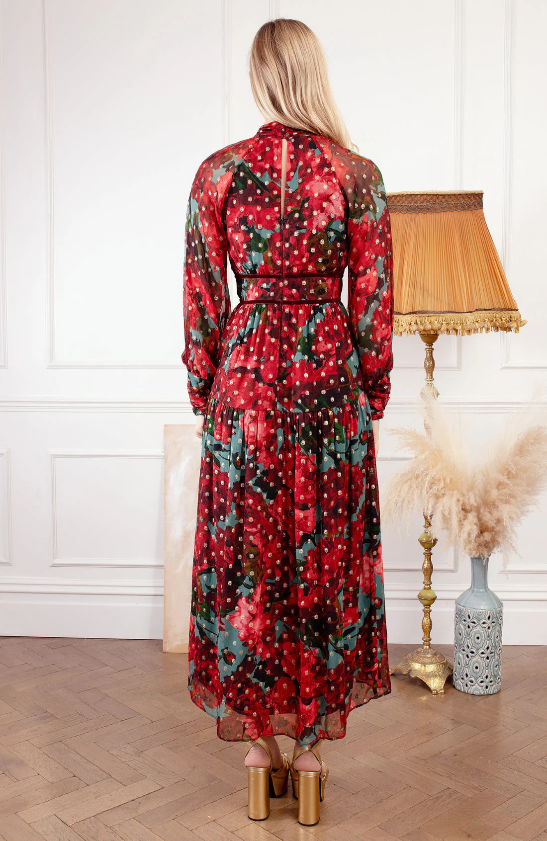 The Edelie Midi Dress (Red) - Image 4