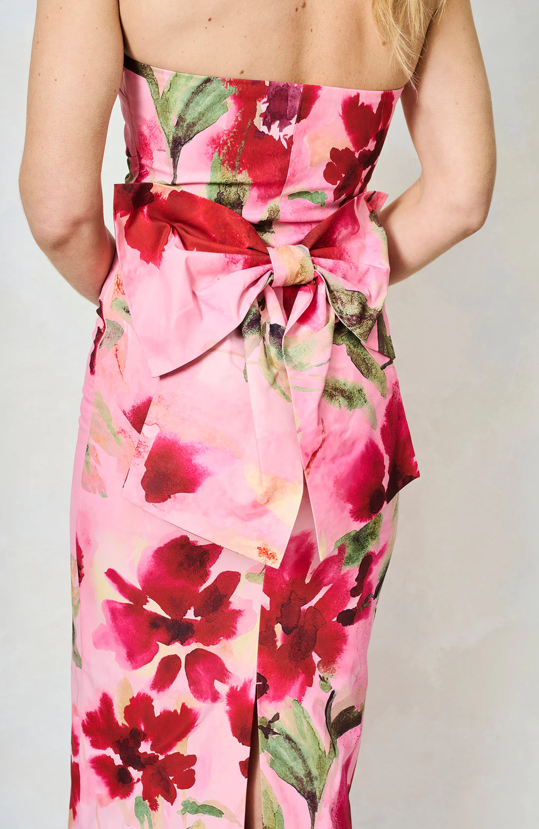 The Faith Sleeveless Pencil Dress (Pink Multi) - Image 6