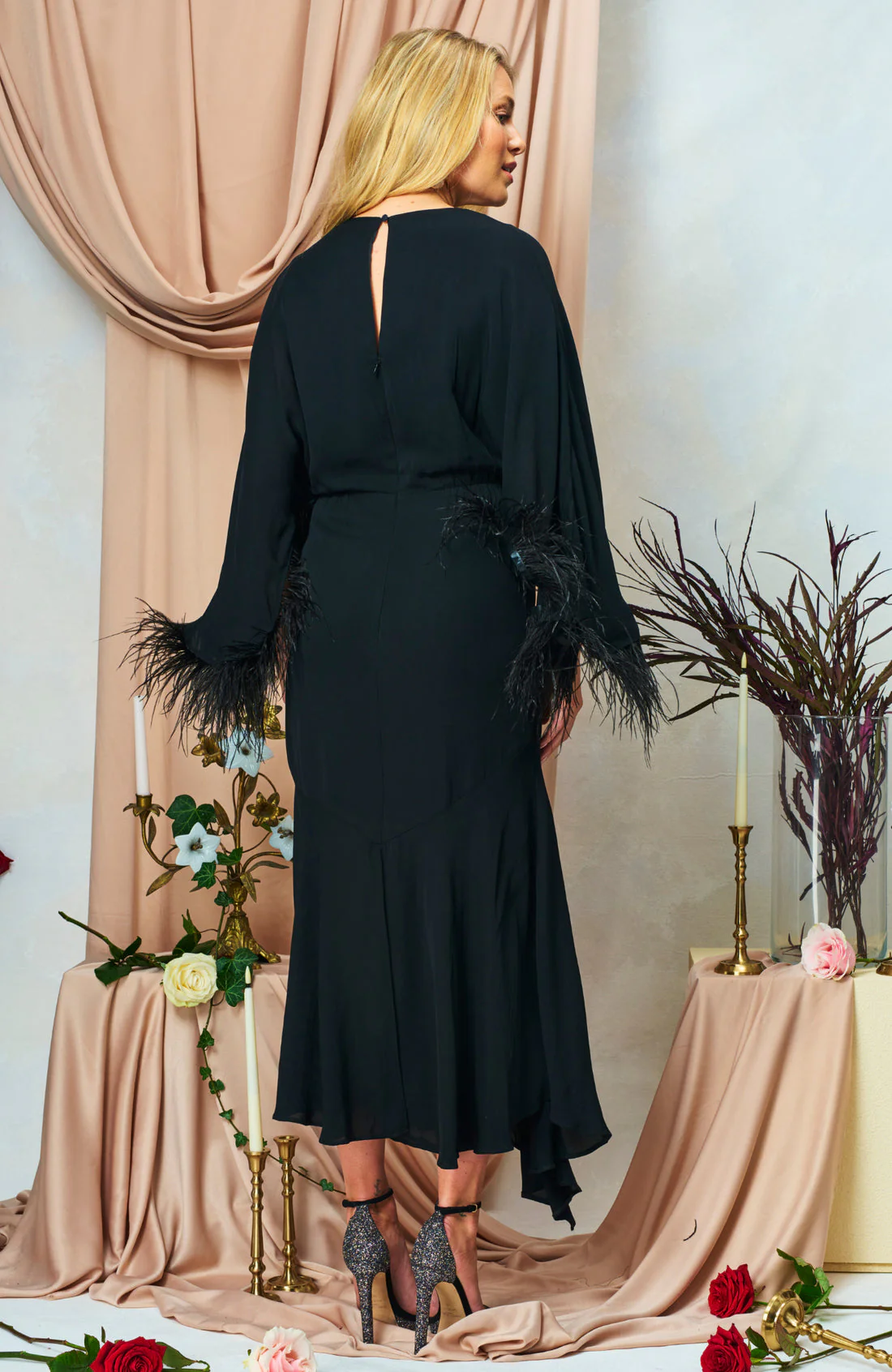 The Helena Midi Dress (Black) - Image 6