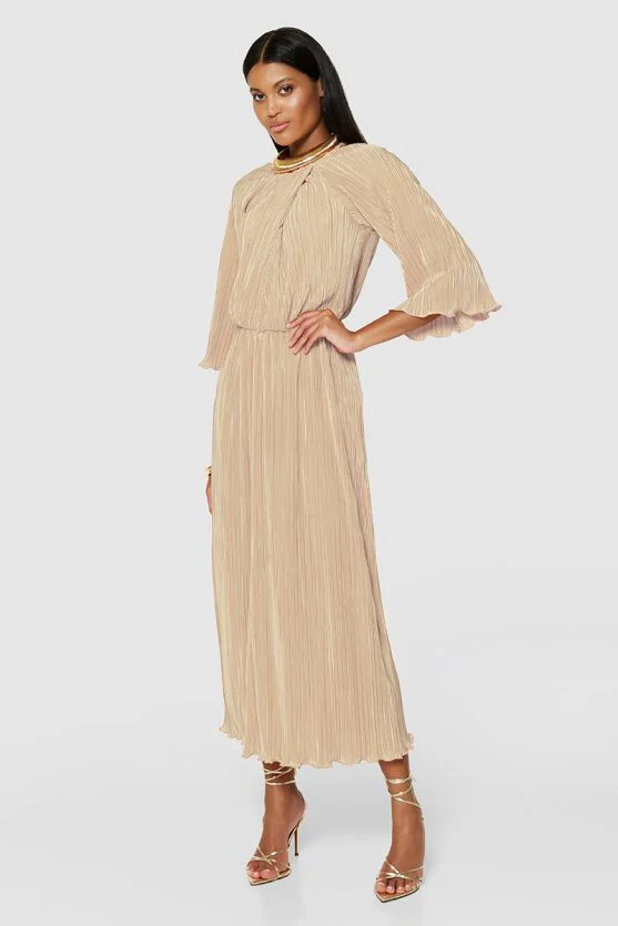 The Jane Plisse Dress (Cream) - Image 2