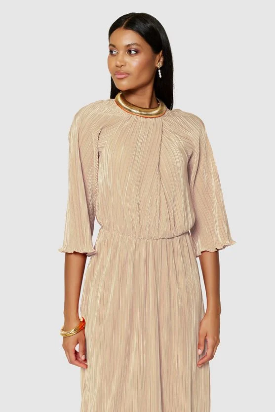 The Jane Plisse Dress (Cream) - Image 3