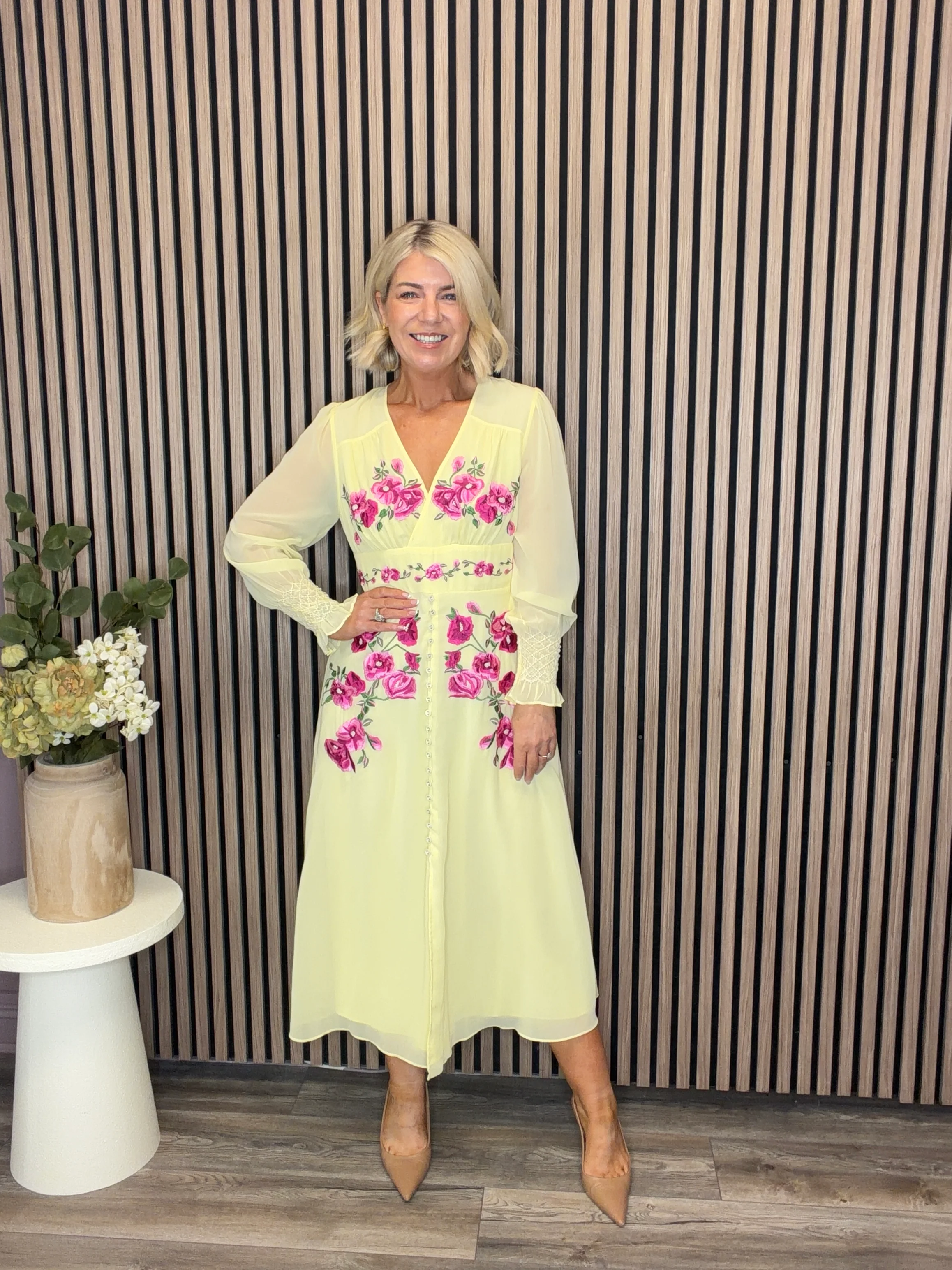 The Kirsty Midi Dress (Yellow) - Image 8