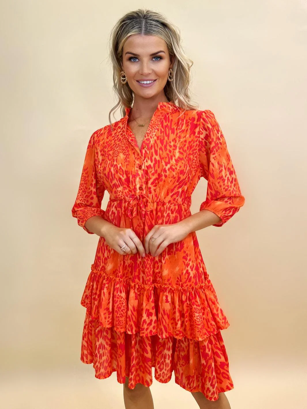 The Latina Mini Dress (Orange) - Image 3