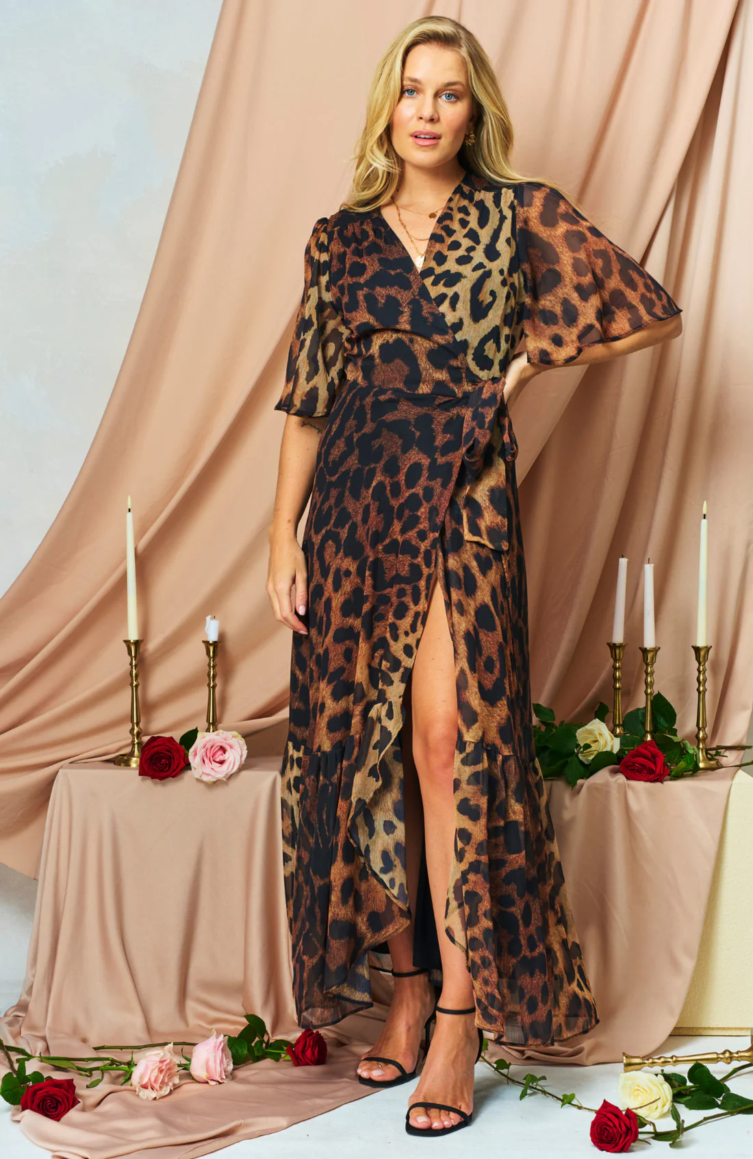 The Lexi Maxi Wrap Dress (Brown) - Image 2
