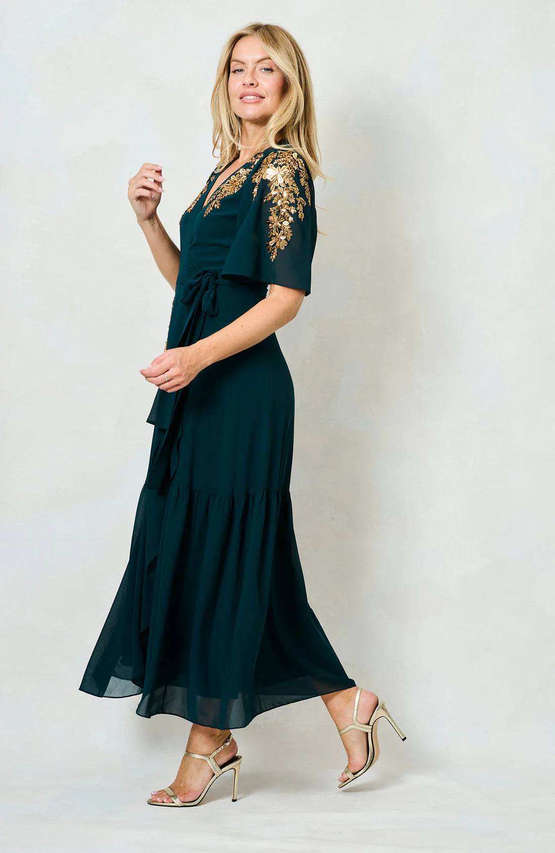 The Matilda Maxi Wrap Dress (Forest Green) - Image 5