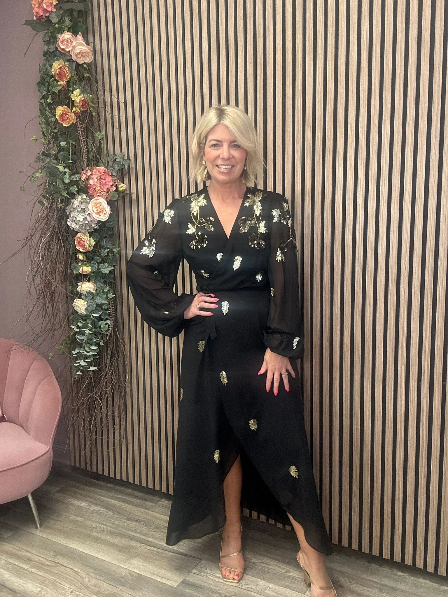 The Melanie Wrap Dress (Black) - Image 2