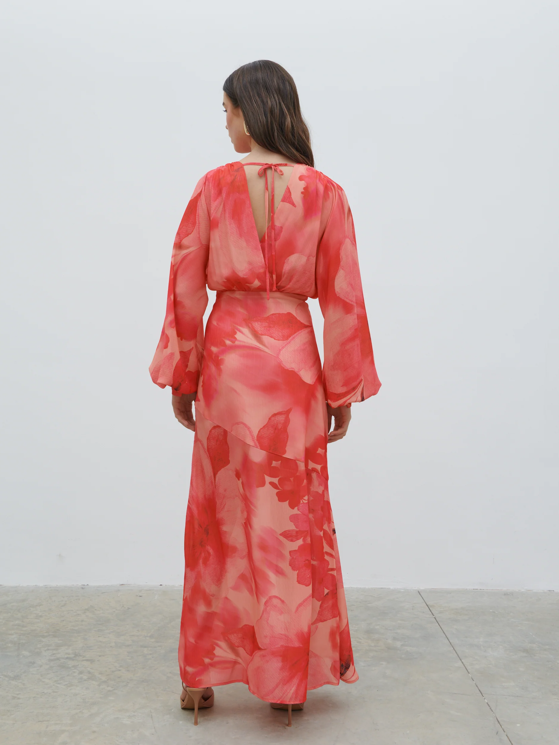 Theia Batwing Maxi Dress (Pink Floral) - Image 6