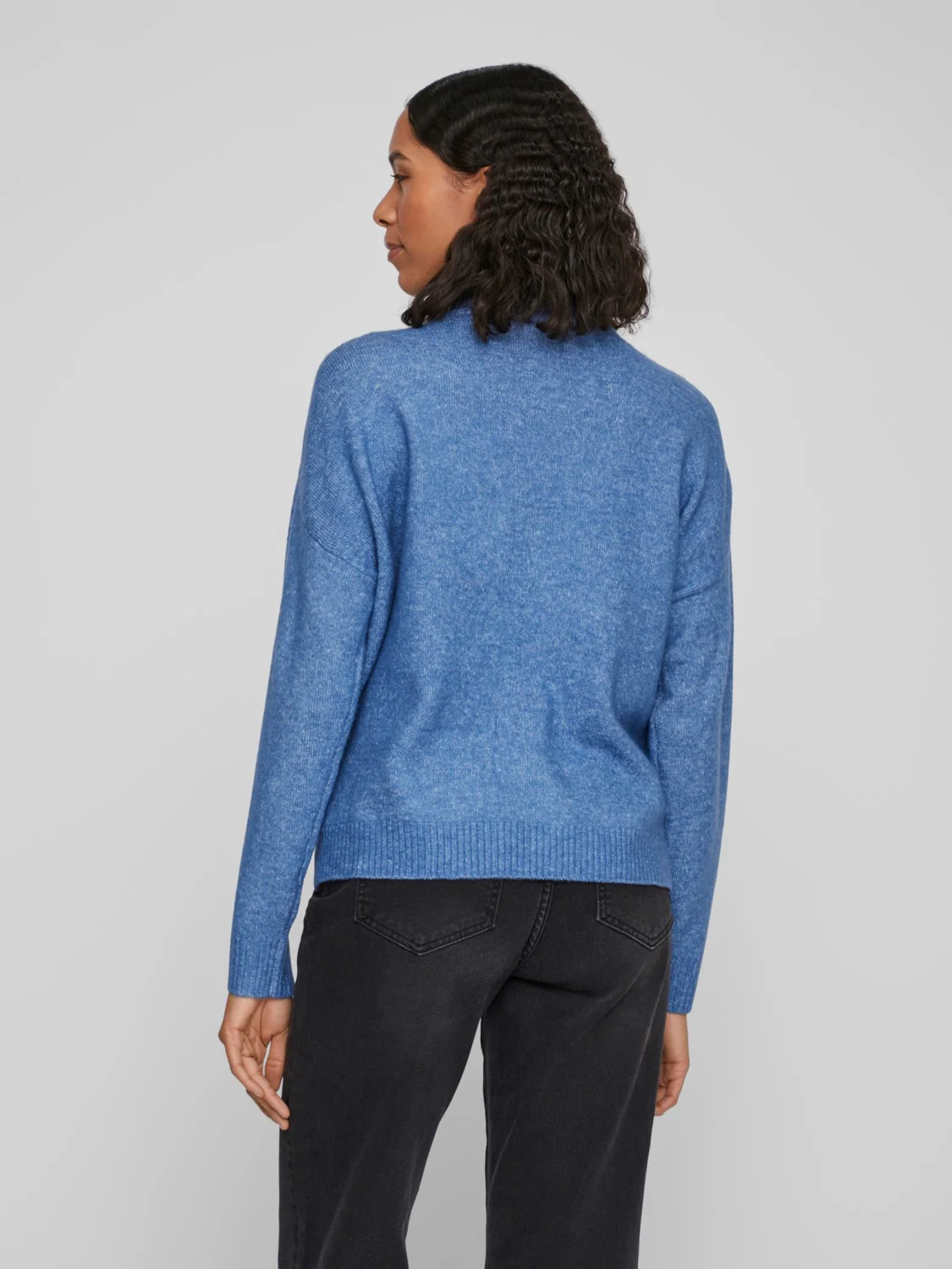 Thilda Zip Knit Jumper (Federal Blue Melange) - Image 3