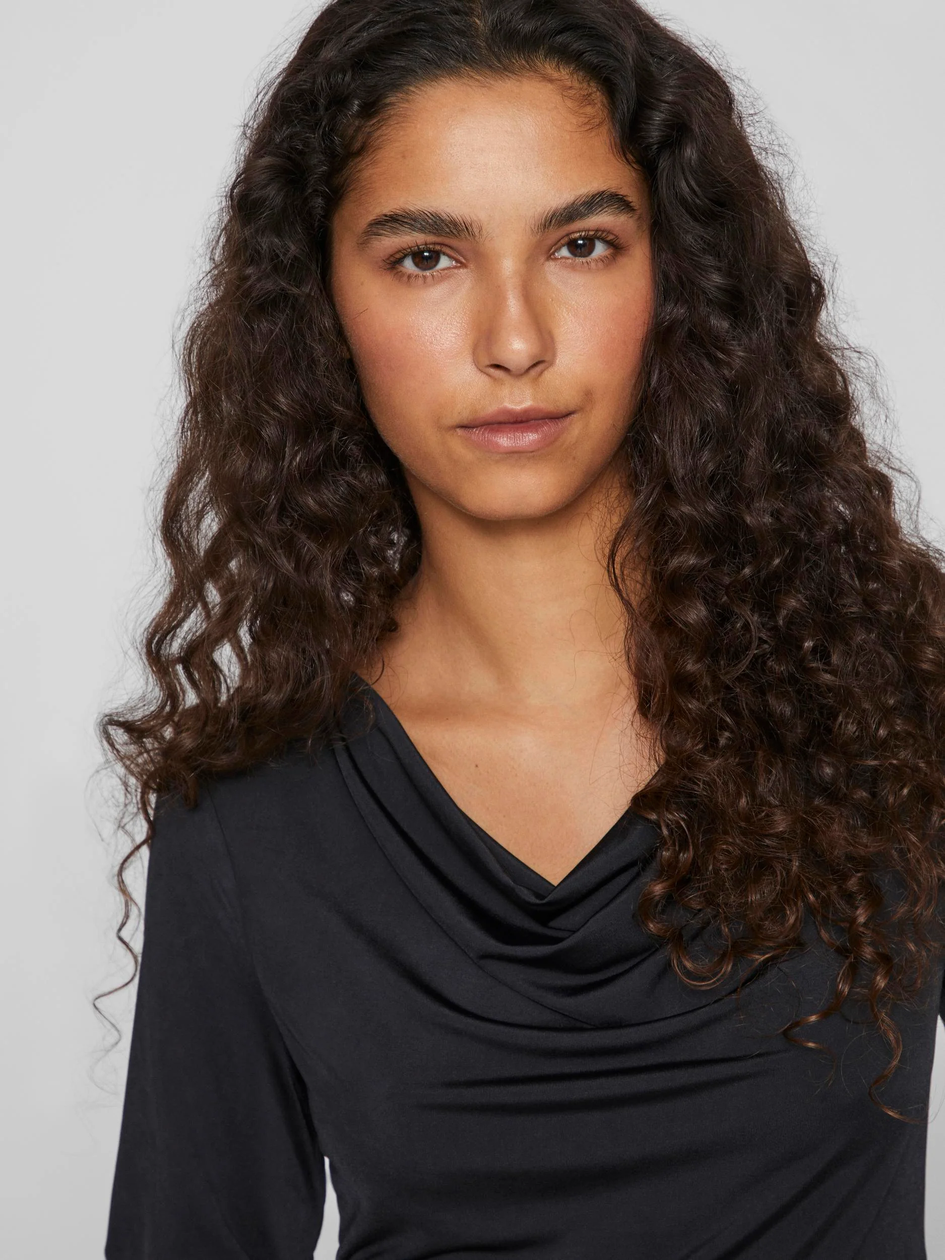 TIA COWL NECK TOP (BLACK) - Image 2