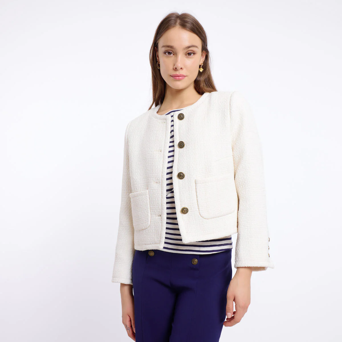 TIFFANY BOUCLE JACKET (CREAM) - Image 2