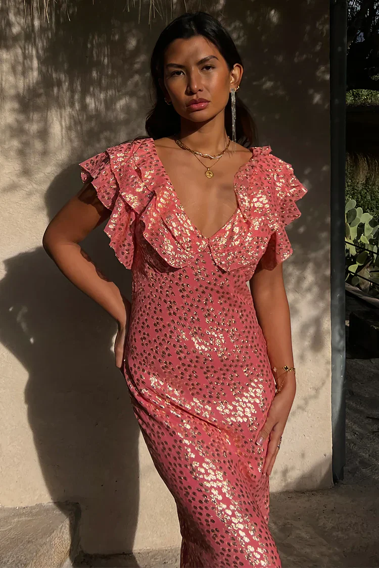 Tilda Dress (Pink Jacquard) - Image 3