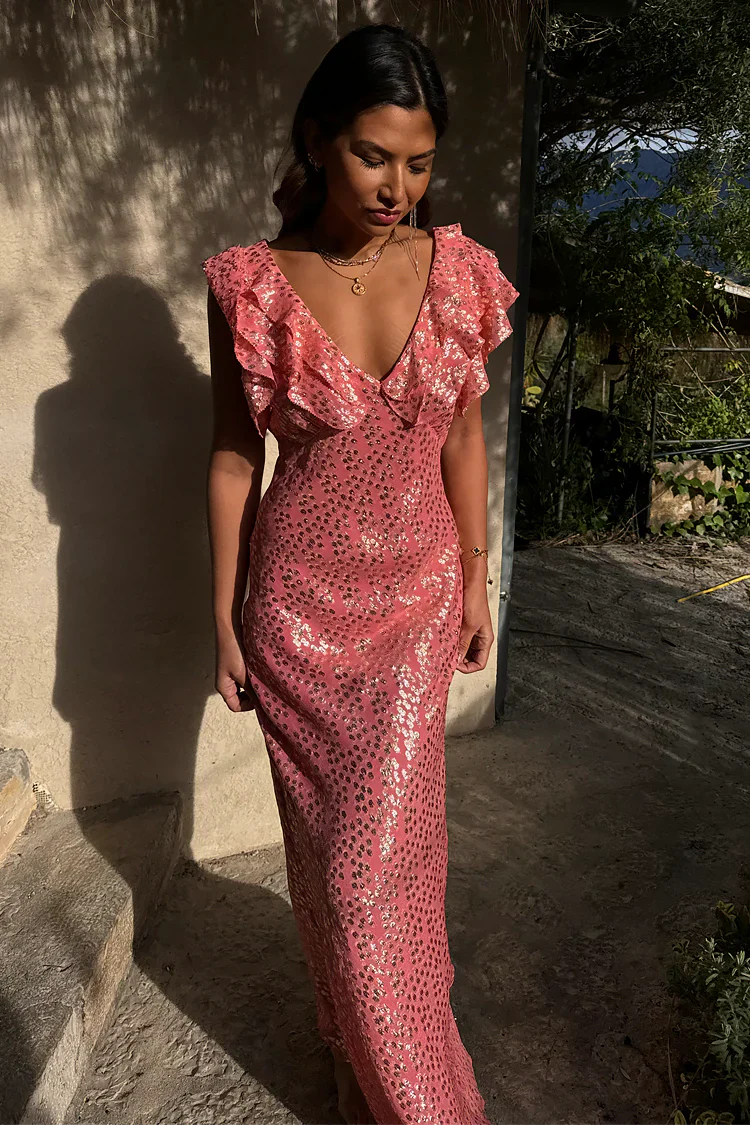 Tilda Dress (Pink Jacquard) - Image 4