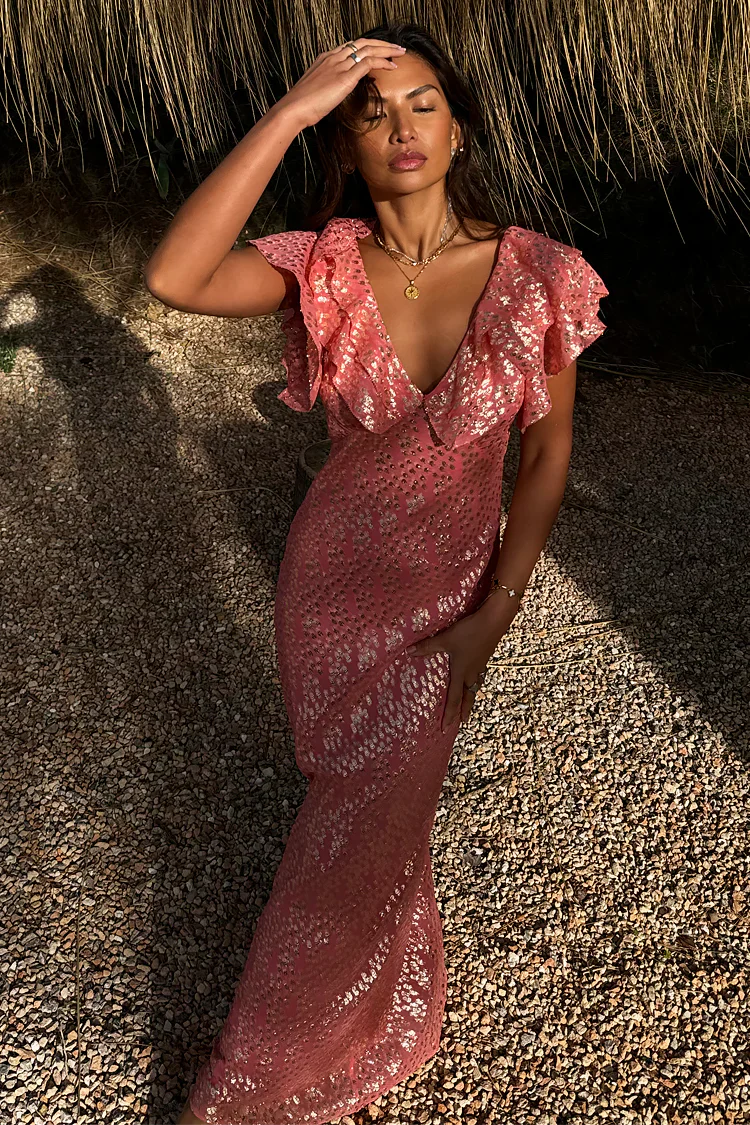 Tilda Dress (Pink Jacquard) - Image 5