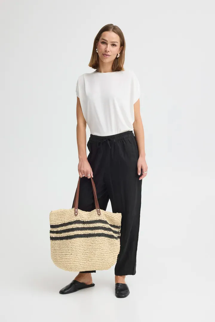 Tilde Holdall Shoulder Bag (Natural/Black) - Image 2