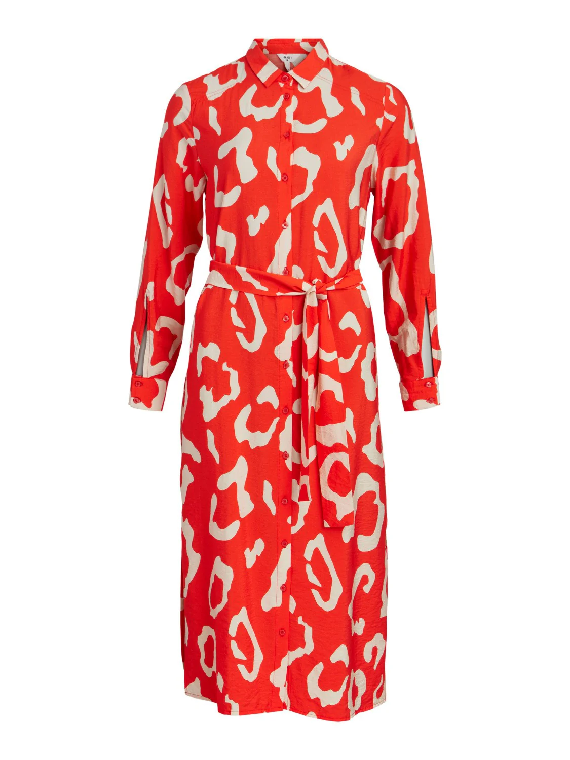 Tilly Shirt Dress (Hot Coral White) - Image 2