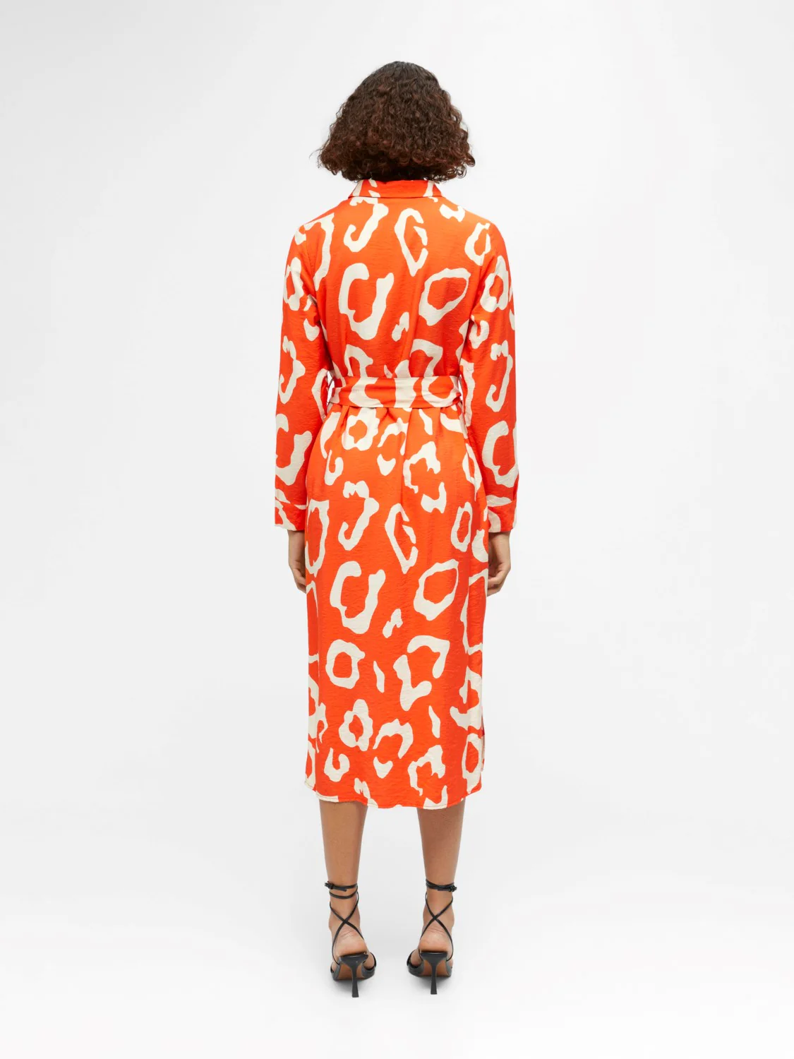 Tilly Shirt Dress (Hot Coral White) - Image 3