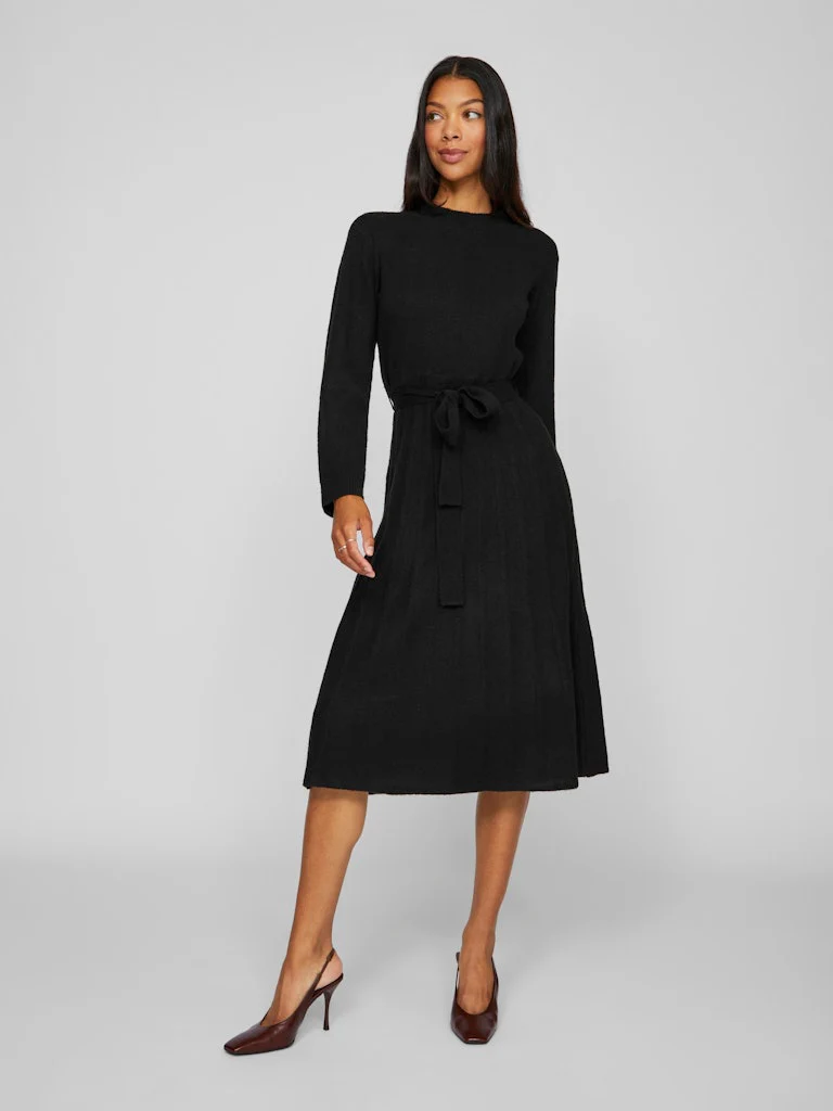 Trinney Belted Knit Dress (Black) - Image 2