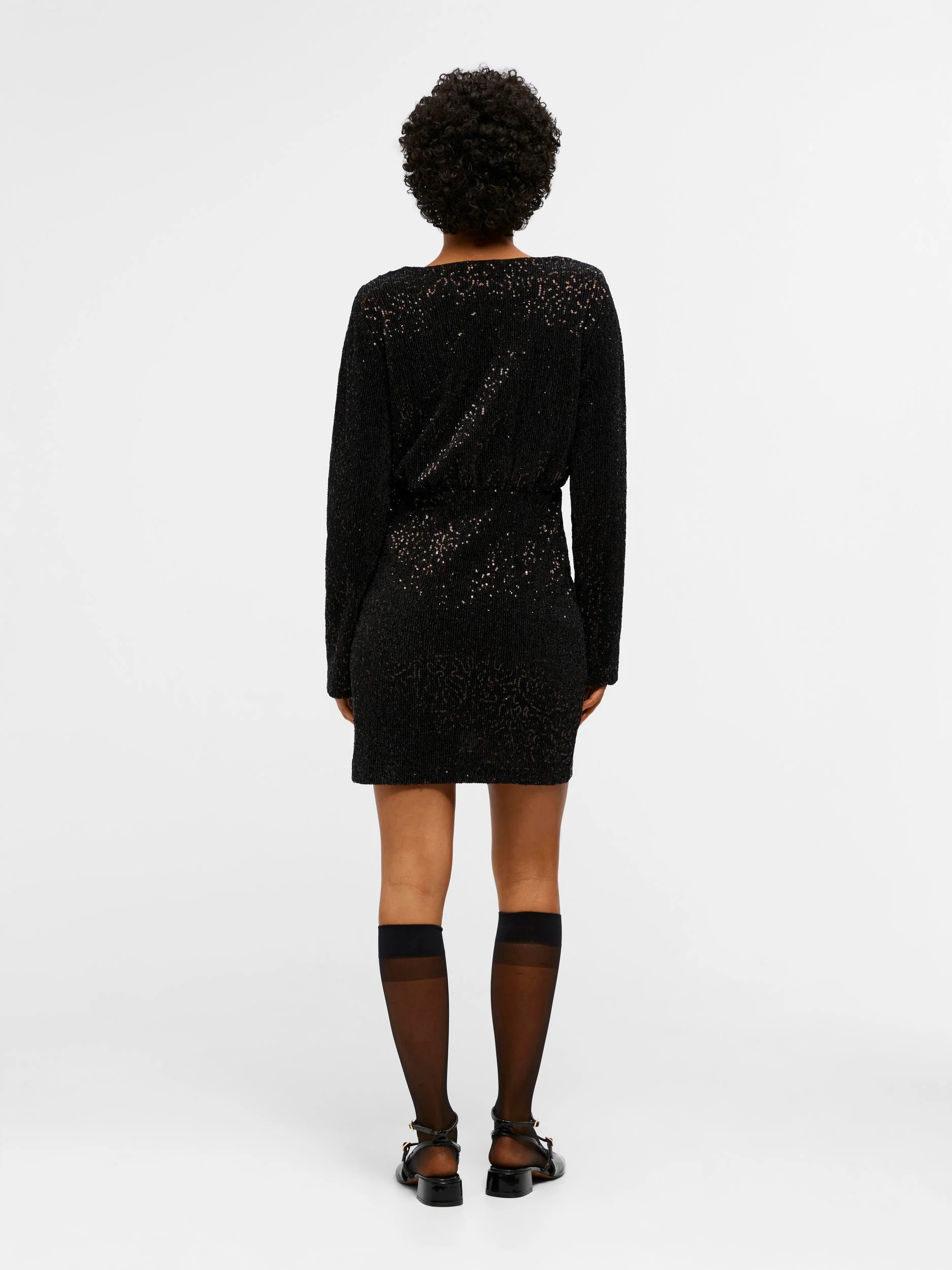 TULUA SEQUIN MINI DRESS (BLACK) - Image 5