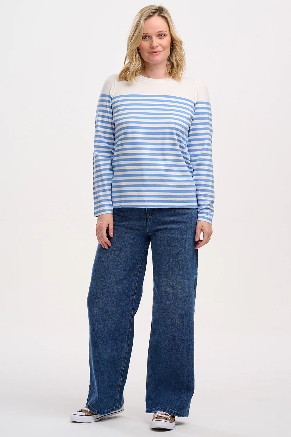 Umah Jersey Top (Off White/French Blue Stripe) - Image 3