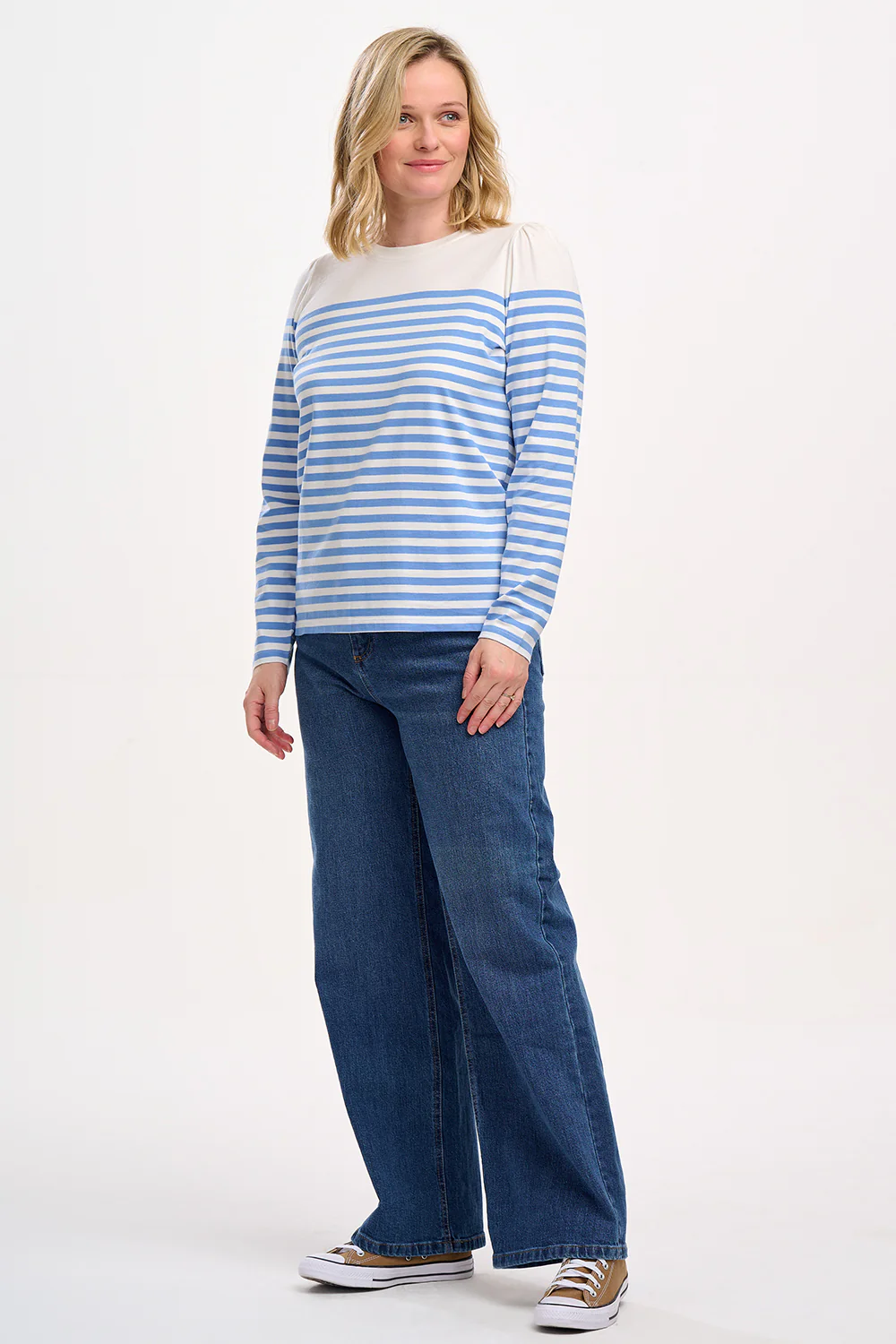 Umah Jersey Top (Off White/French Blue Stripe) - Image 4