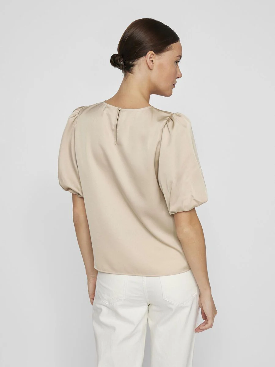 Vanessa Puff Sleeve Top (Cement) - Image 3
