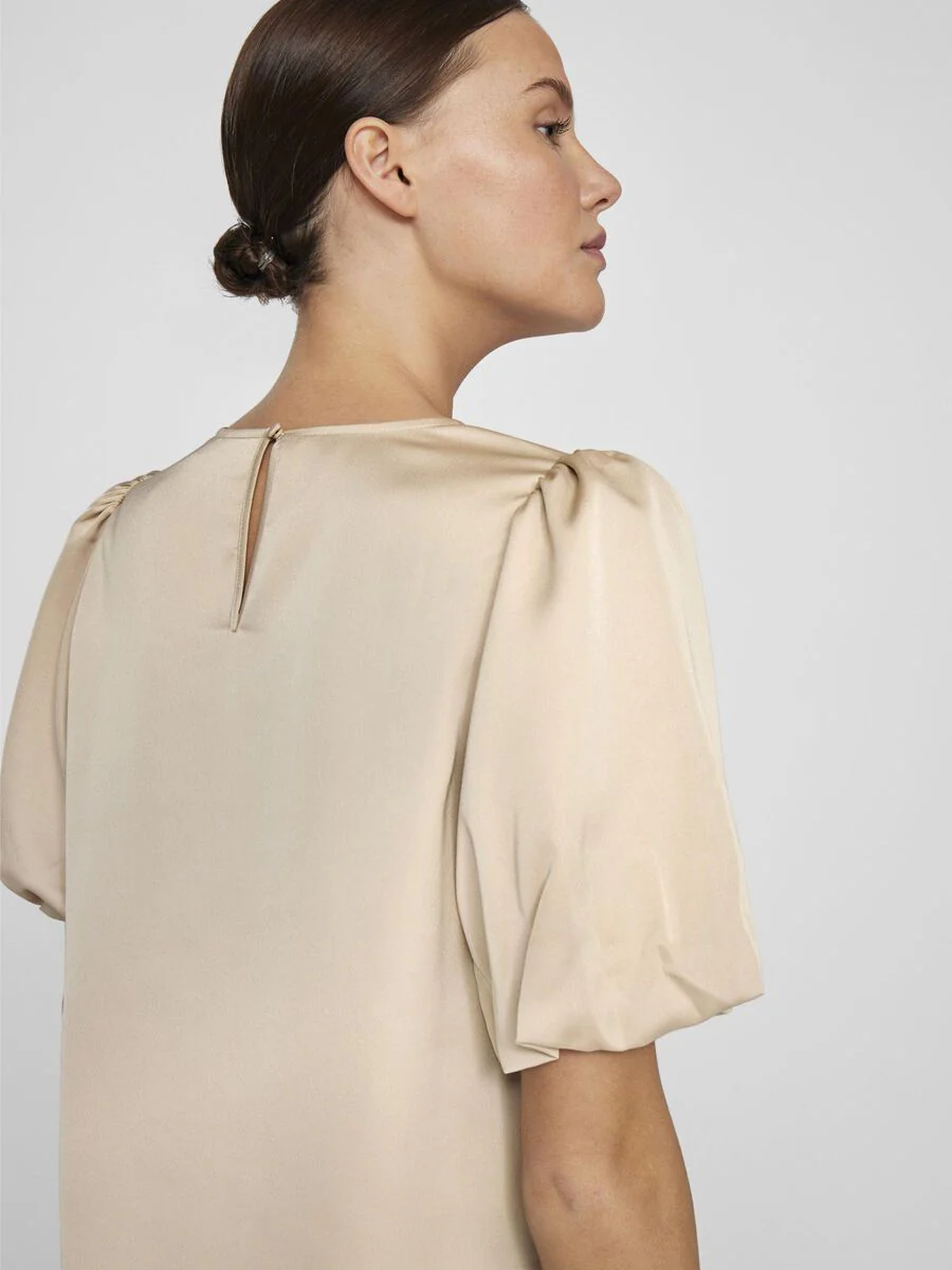 Vanessa Puff Sleeve Top (Cement) - Image 4
